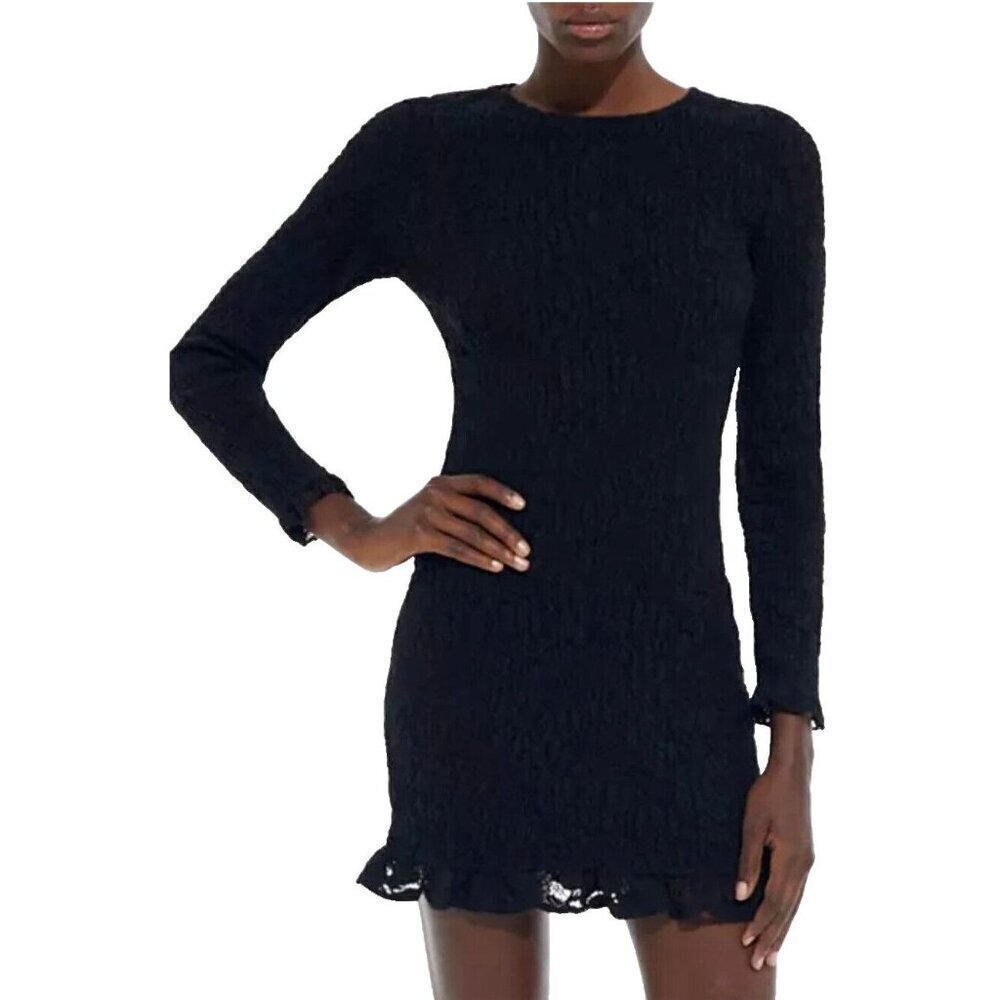 THE KOOPLES Short Black Lace Dress S Bodycon cocktail